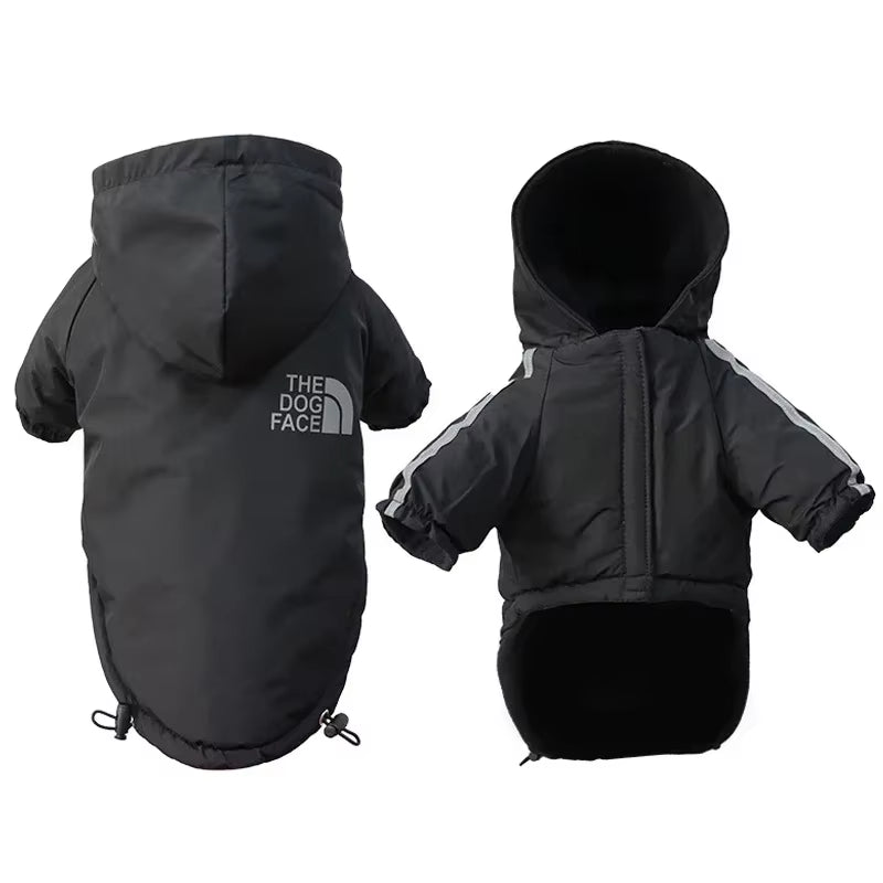 Reflective Pet Clothes Autumn Winter Pet Dog Waterproof Warm Coat Cotton Hooded Jacket the Dog Face Small Dog Clothes