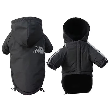Reflective Pet Clothes Autumn Winter Pet Dog Waterproof Warm Coat Cotton Hooded Jacket the Dog Face Small Dog Clothes