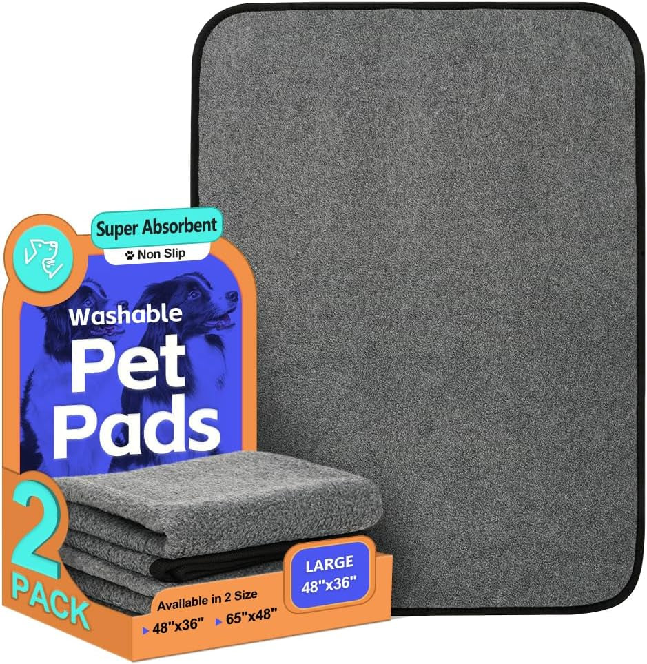 Washable Pee Pads for Dogs, Extra Large Reusable Dog Pee Pad, Waterproof Pet Mat, Dog Playpen Mats for Puppy Training Whelping Playpen Pads