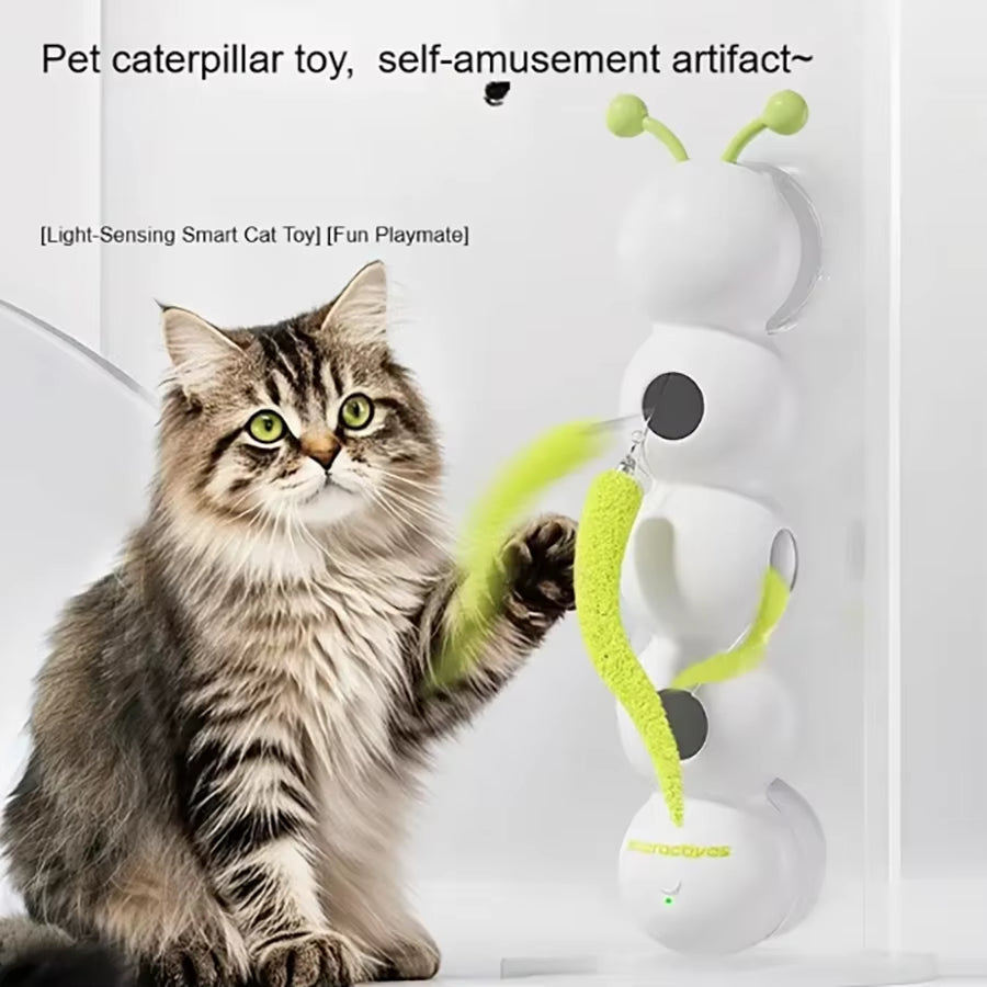 Engaging Caterpillar Cat Toy - Electric Interactive Suction Cup for Endless Fun and Boredom Relief