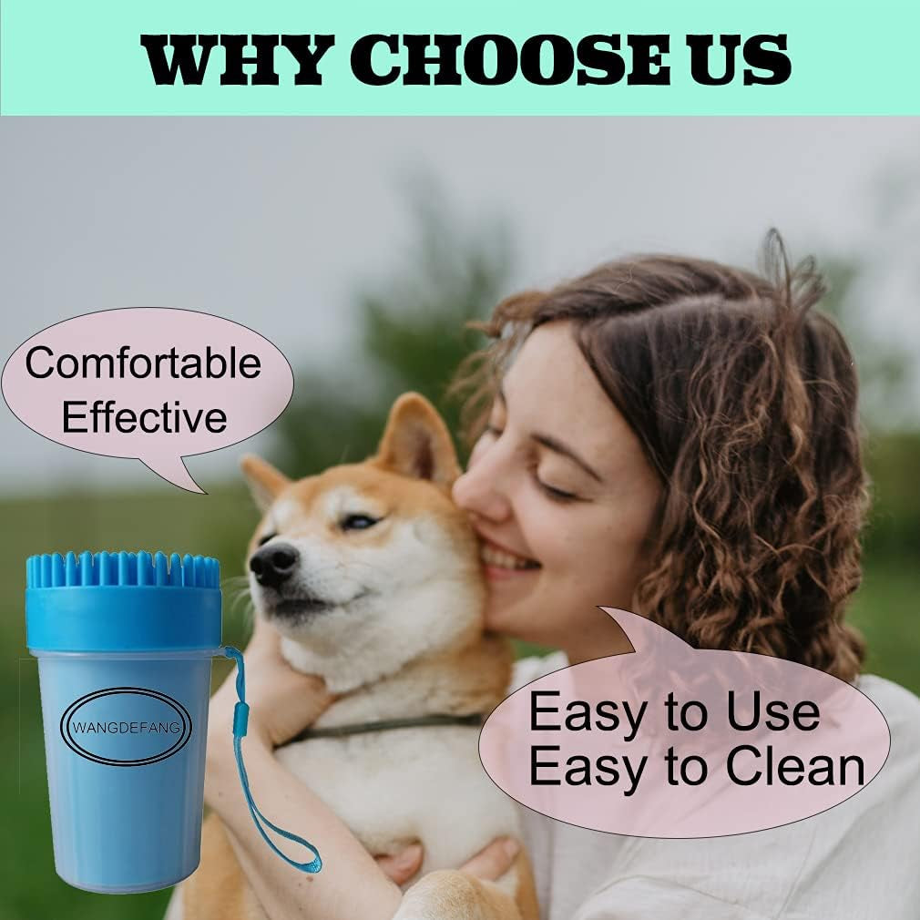 Dog Paw Cleaner Large Breed XL, Dog Cat Paw Washer, Quickly and Effectively Clean Muddy Pet Paws (Large, Blue)