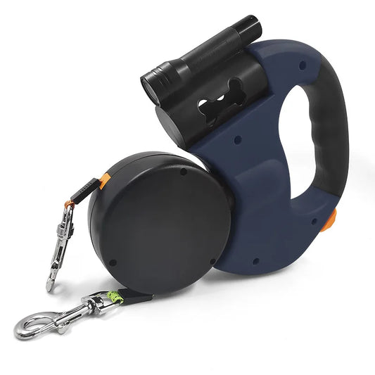 Revolutionary Double Dog Leash - Light and Retractable for Effortless Walks with Two Dogs!