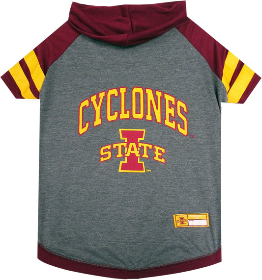 NCAA Iowa State Cyclones Hoodie for Dogs & Cats, Medium. | Collegiate Licensed Dog Hoody Tee Shirt | Sports Hoody T-Shirt for Pets | College Sporty Dog Hoodie Shirt