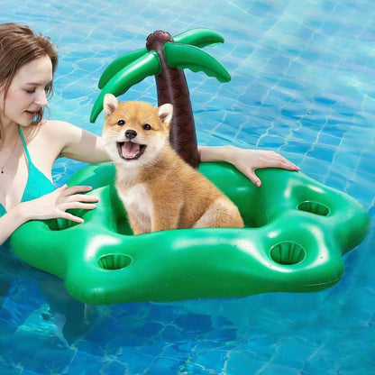 Dog Pool Float Inflatable Multi-Role PVC Resistant Durable Comfort Pet Water Float for Summer Courtyard Dog Swim Pool Float Toys