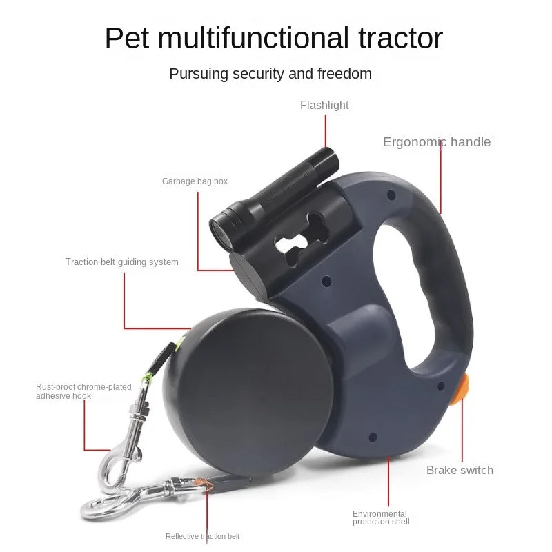 Revolutionary Double Dog Leash - Light and Retractable for Effortless Walks with Two Dogs!
