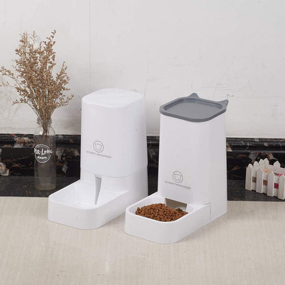 Automatic Feeder Set, 1-Gallon Water Dispenser and 2.1Kg Pet Food Feeder, Small Pet Waterer and Feeder, Self-Dispensing, Polypropylene Material, for Cats and Dogs