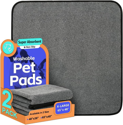 Washable Pee Pads for Dogs, Extra Large Reusable Dog Pee Pad, Waterproof Pet Mat, Dog Playpen Mats for Puppy Training Whelping Playpen Pads