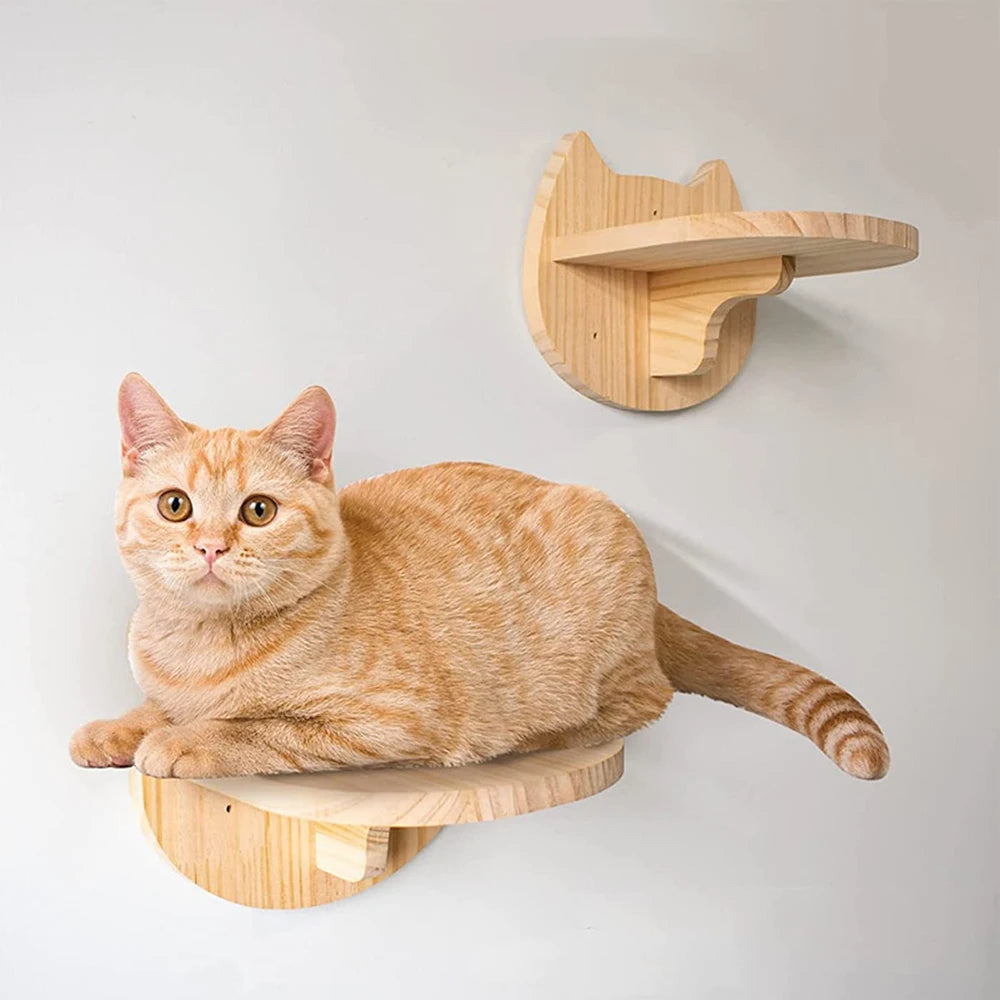 Cat Wall Climbing Shelf Steps Ladder Scratching Post Scratcher Bed Hiding House for Cats Tree Tower Pet Furniture Accessories